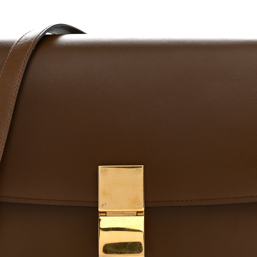Box Calfskin Medium Classic Box Flap Bag Camel
