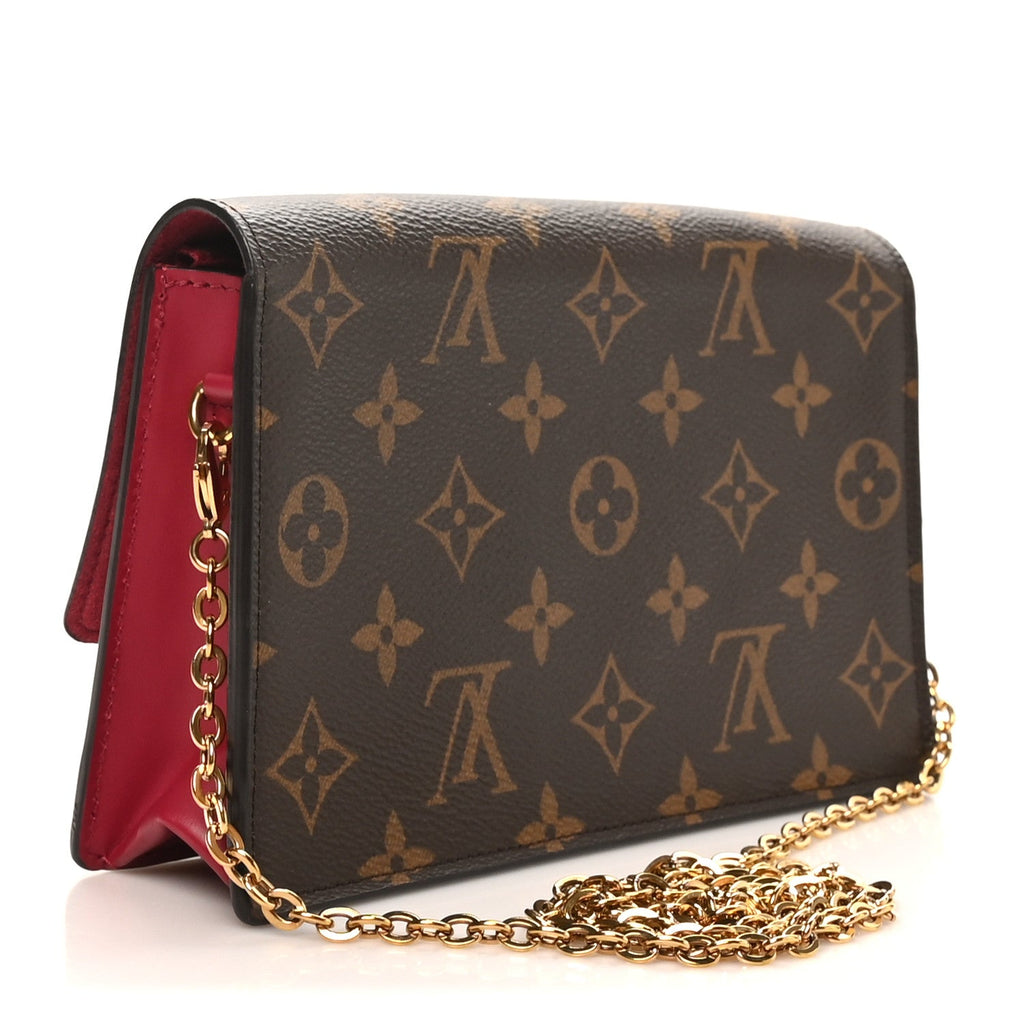 Monogram Flore Chain Wallet Fuchsia