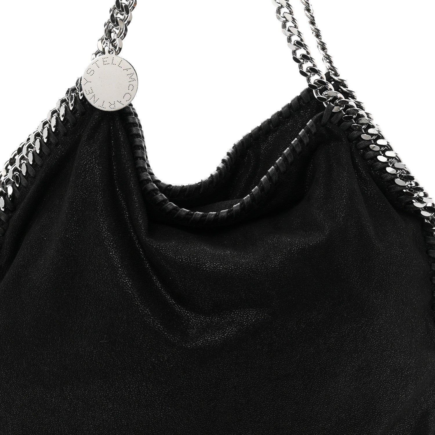 Shaggy Deer Small Falabella Fold Over Tote Black