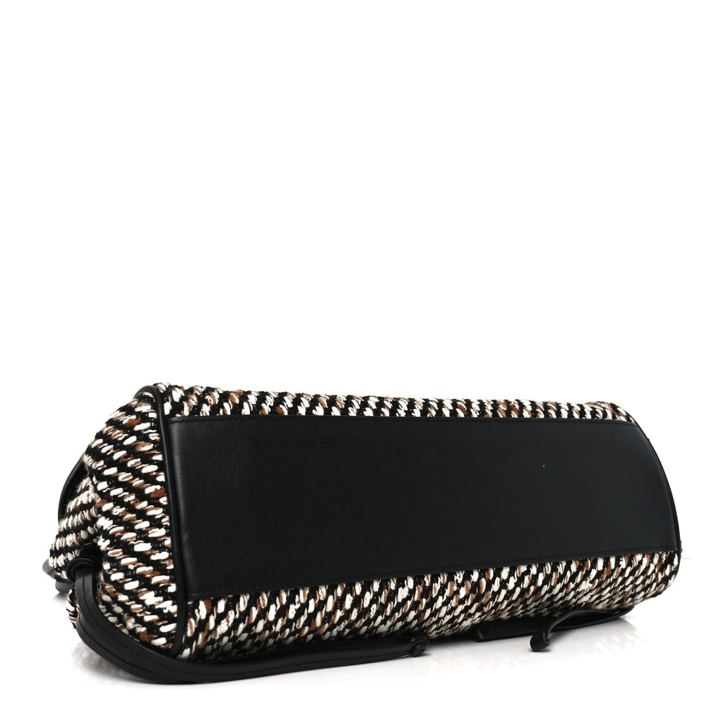 Tweed Calfskin Urban Essentials Small Shopping Bag Black Multicolor
