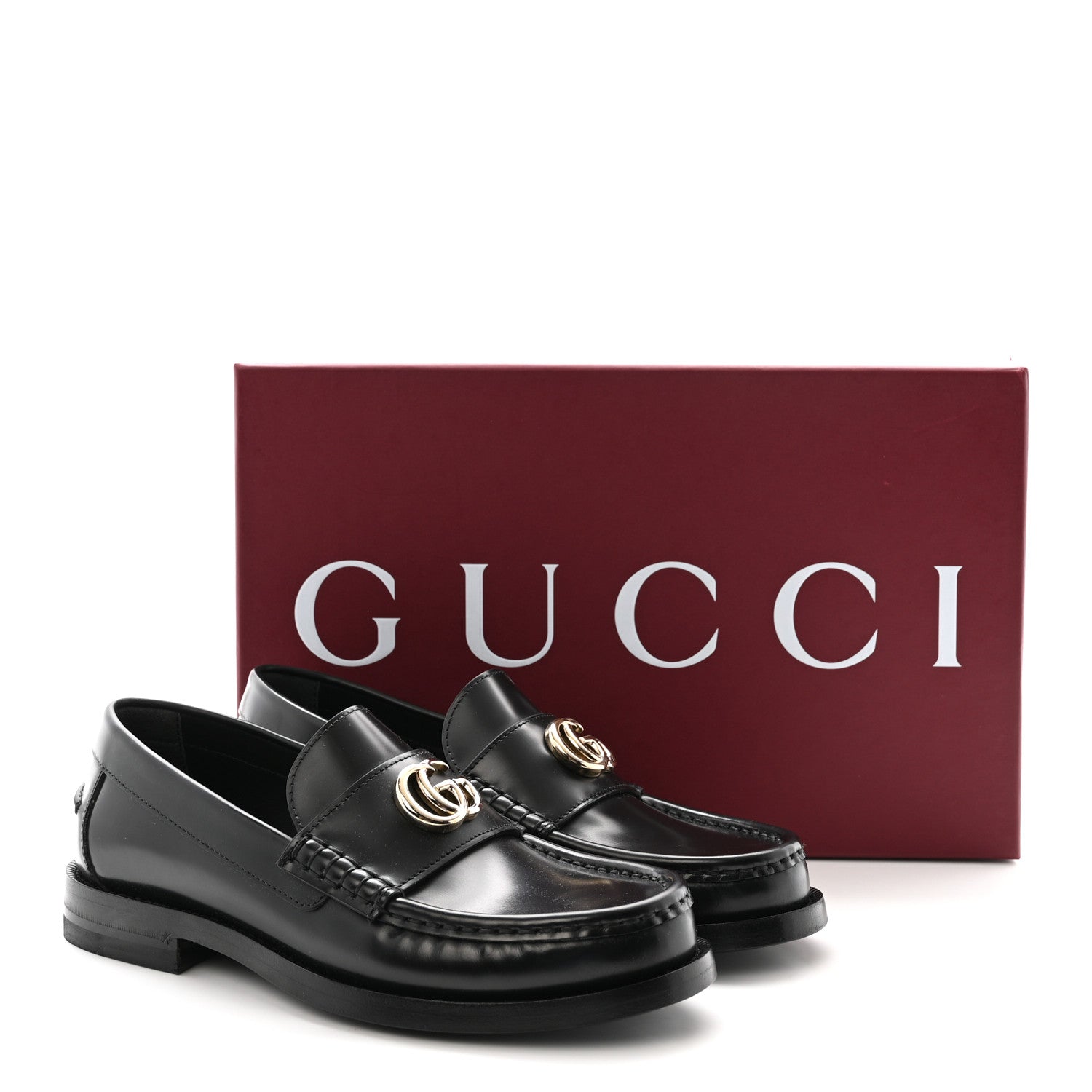 Calfskin Millennial Ribot Womens GG Loafers 36 Black