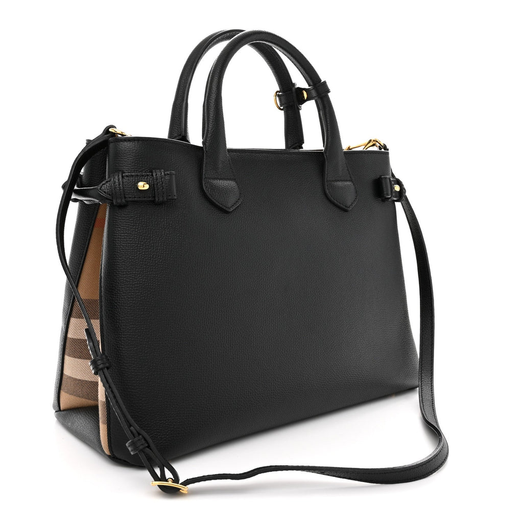 Derby Calfskin Medium Banner Tote Black