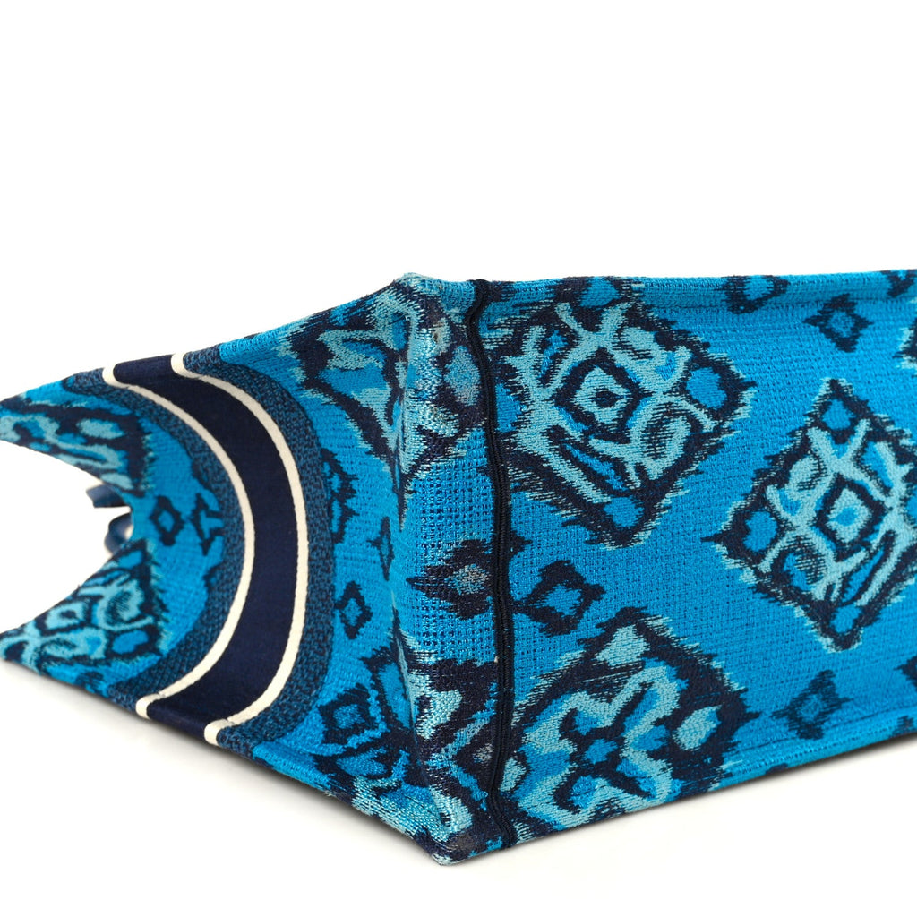 Canvas Embroidered Paisley Medium Book Tote Blue Multicolor
