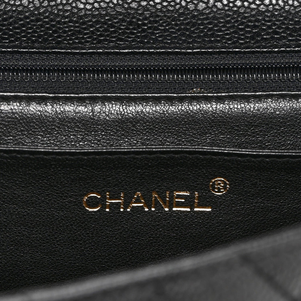Caviar Quilted Jumbo Kelly Flap Black