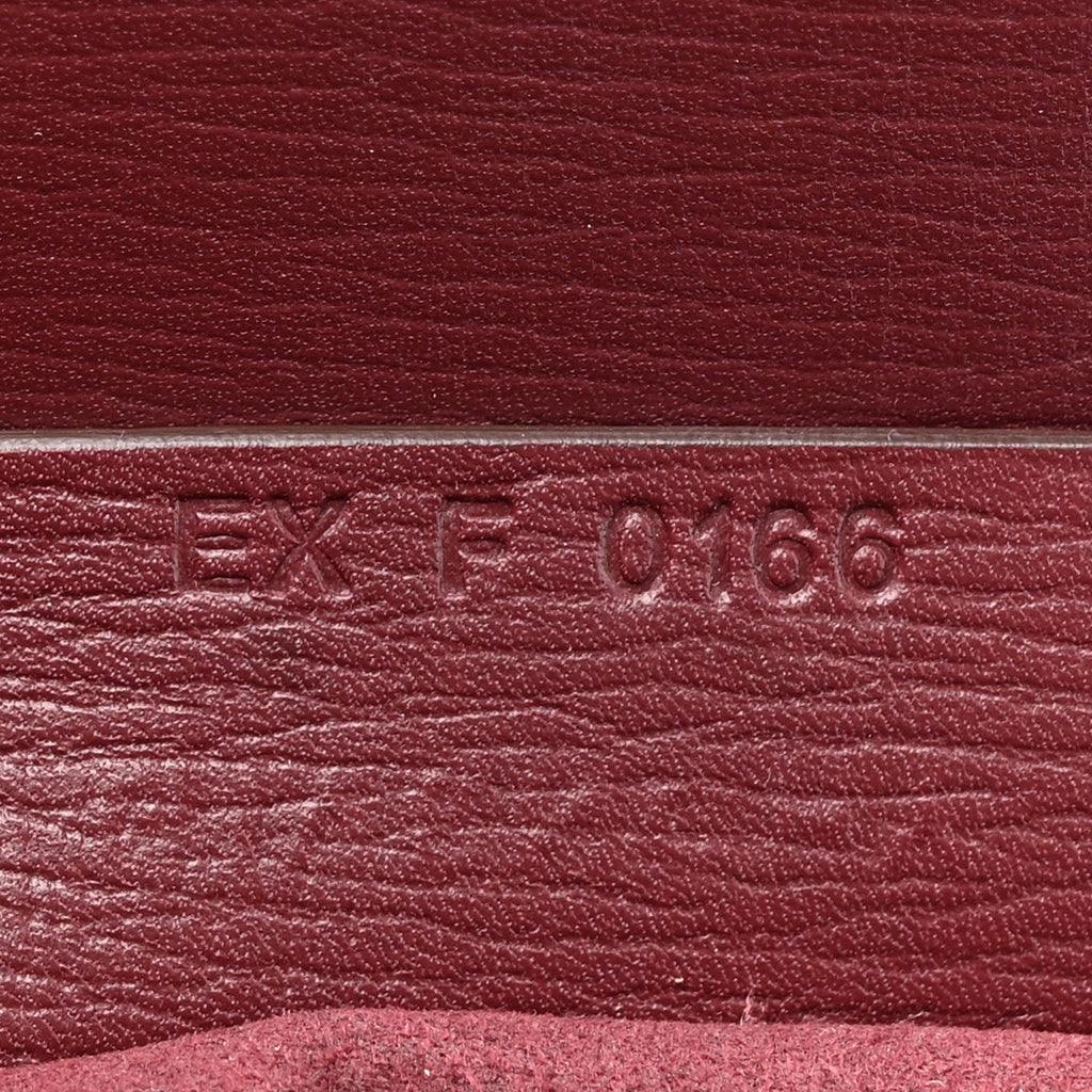 Textured Calfskin Mini Pandora Box Chain Crossbody Bag Oxblood