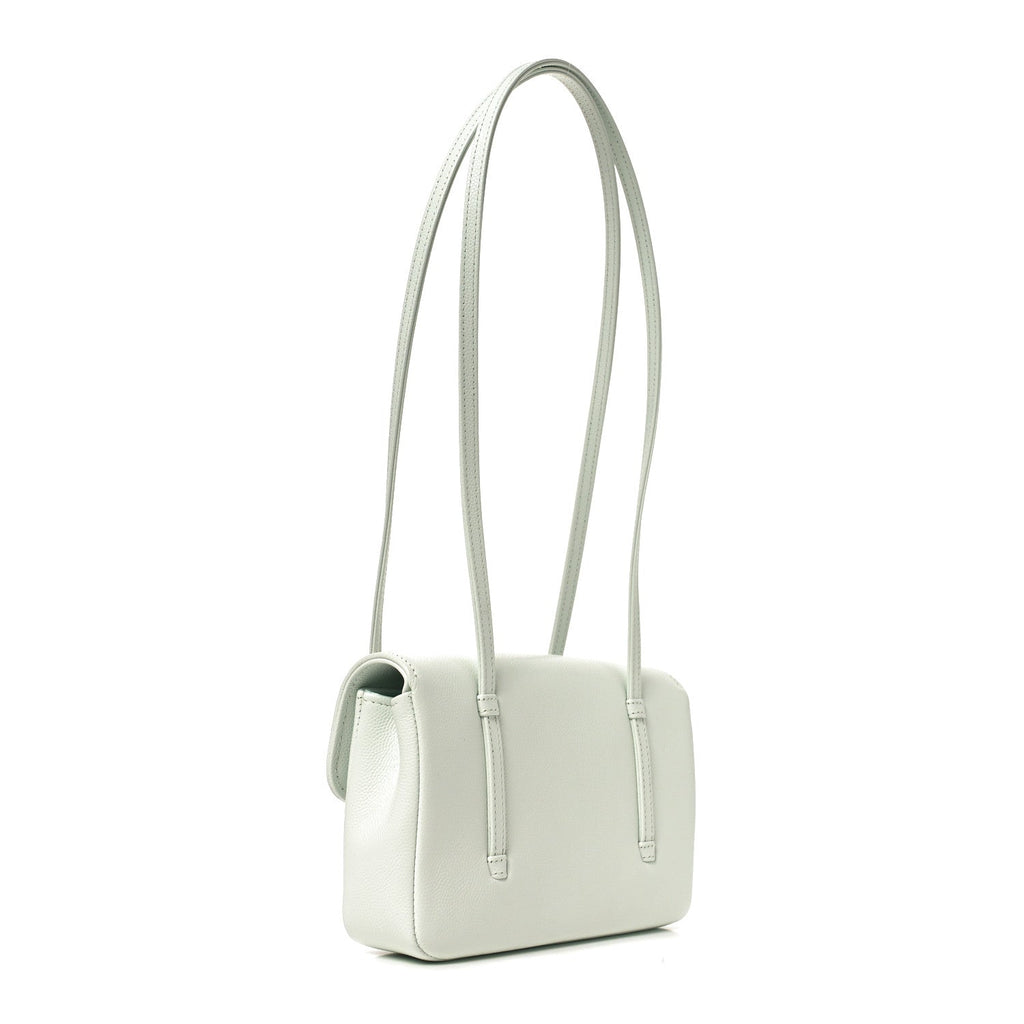 Shiny Caviar Mini Preppy Coco Shoulder Bag Light Blue