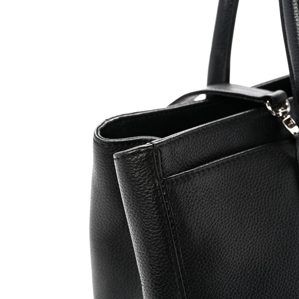 Calfskin Cerf Executive Shopper Tote Black