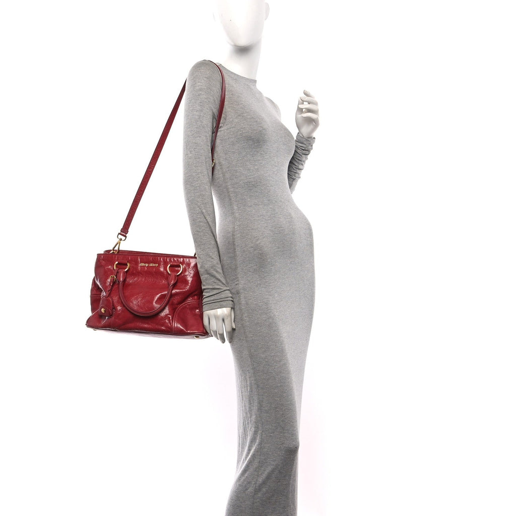 Vitello Shine Top Handle Satchel Pink