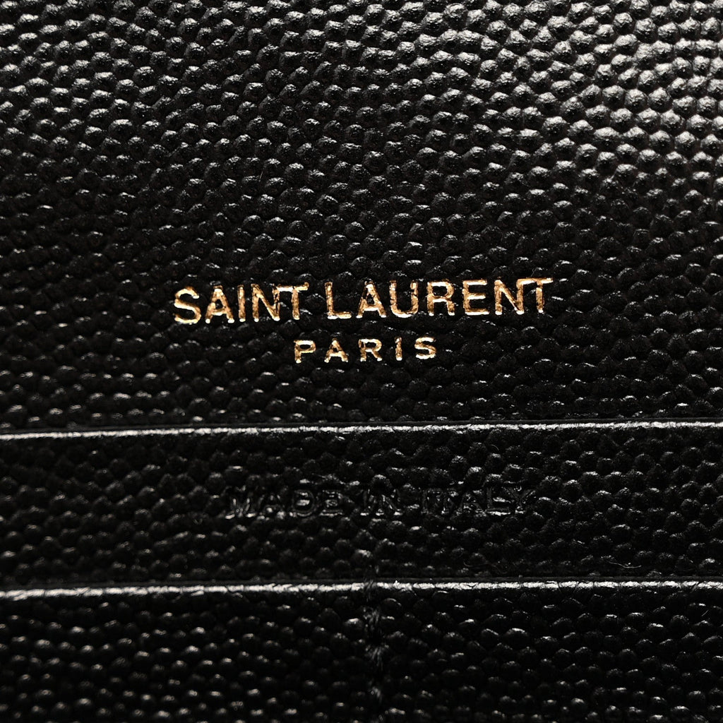 Grain De Poudre Matelasse Chevron Monogram Chain Wallet Black