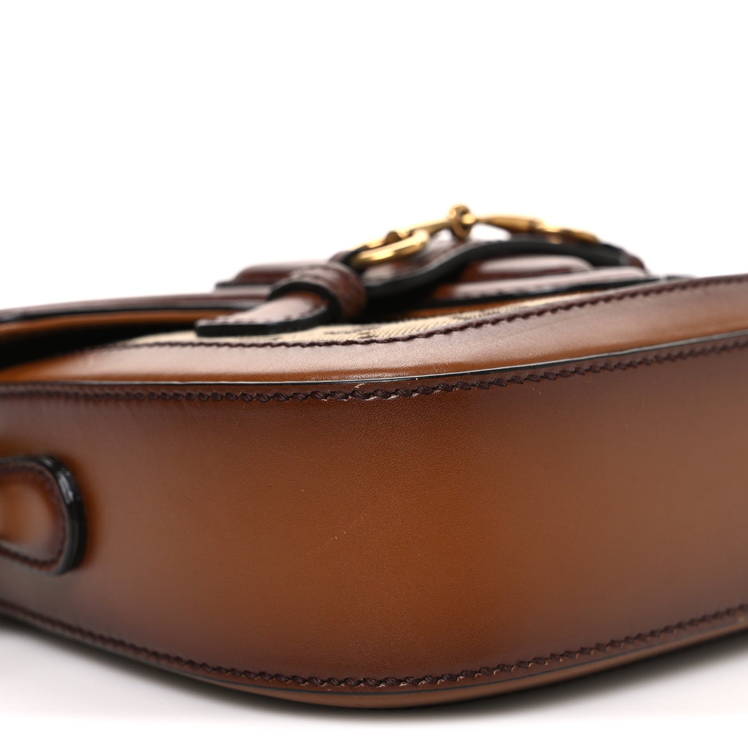 Monogram Small Lady Web Shoulder Bag Beige Cuir