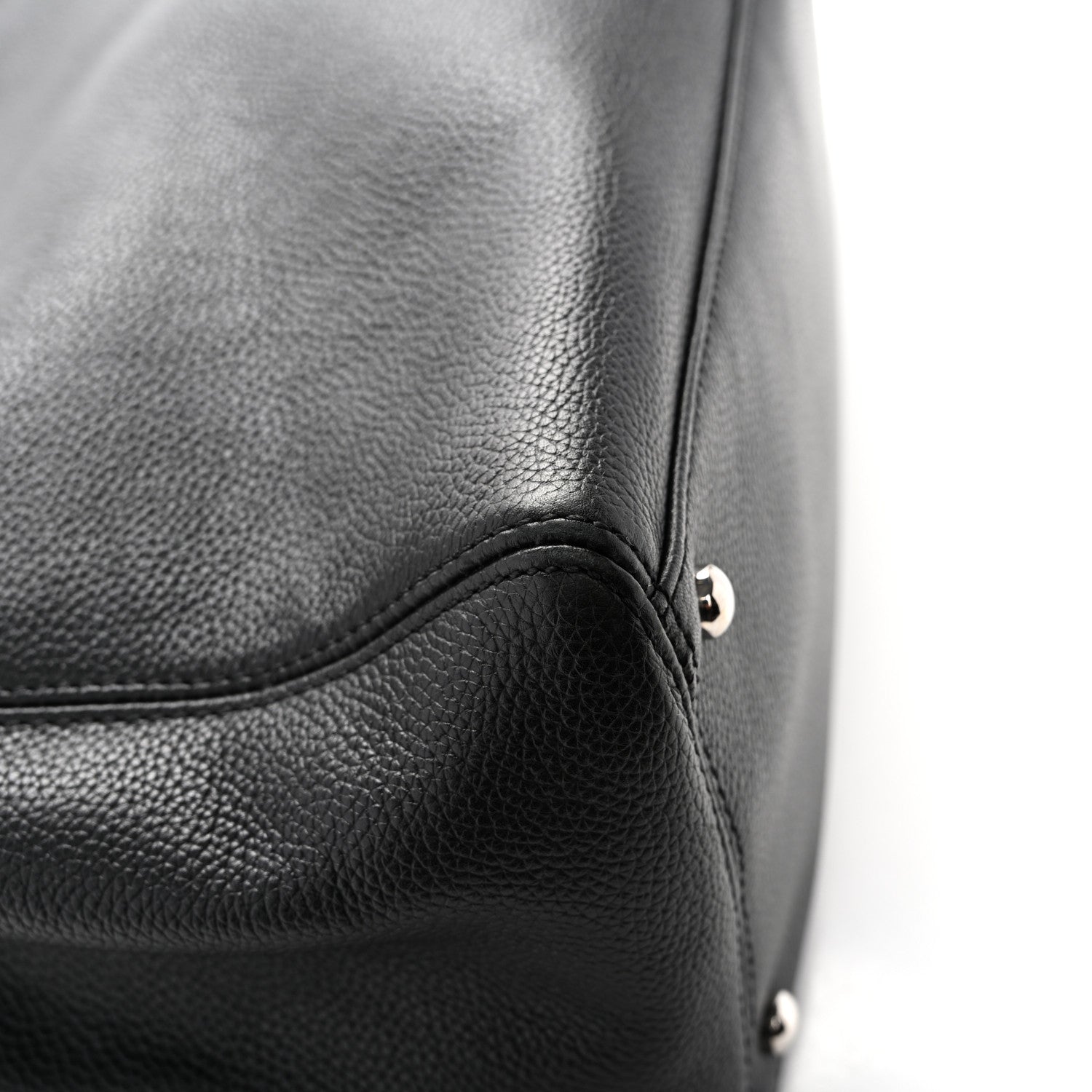 Calfskin Cerf Executive Shopper Tote Black