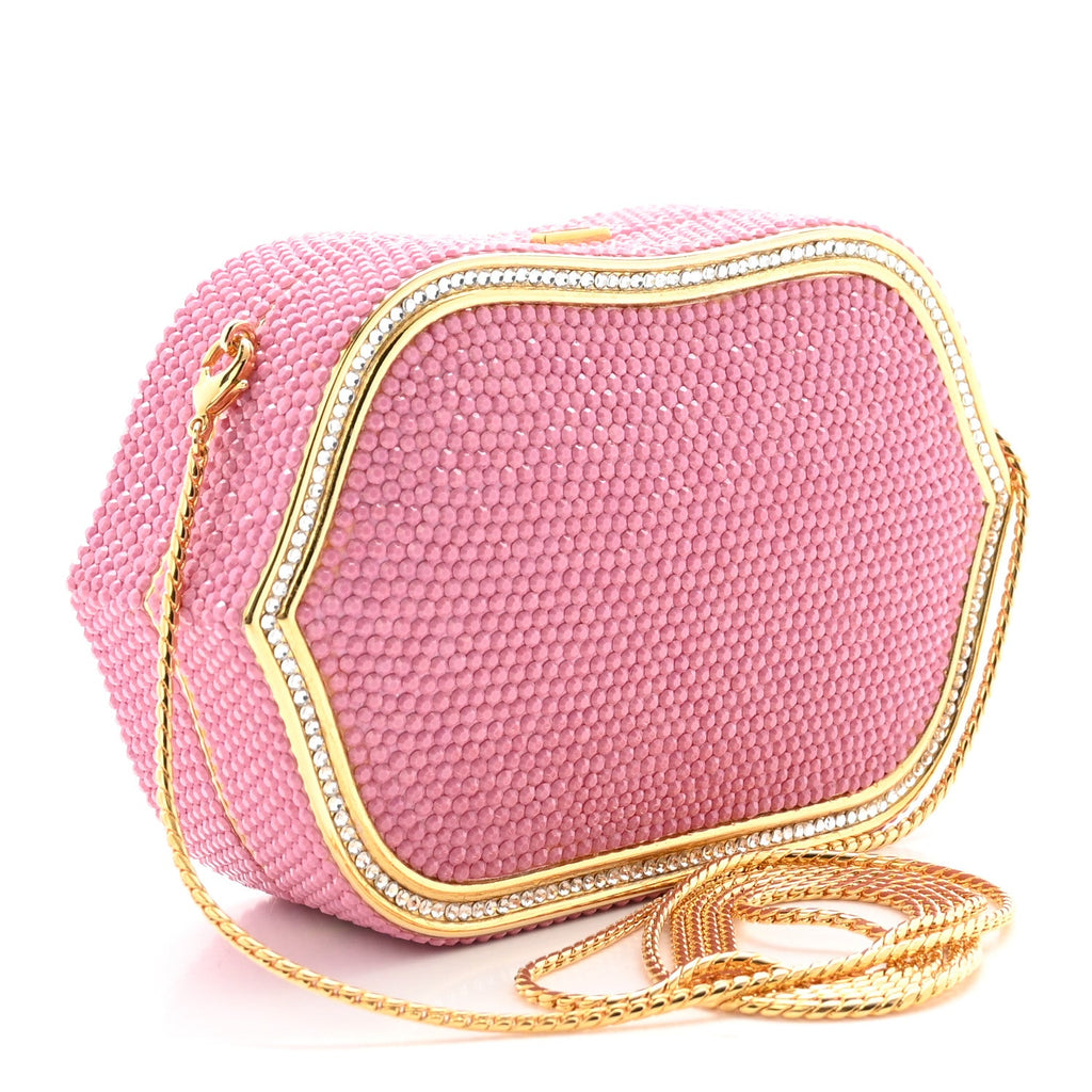 Swarovski Crystal Minaudière Clutch Pink