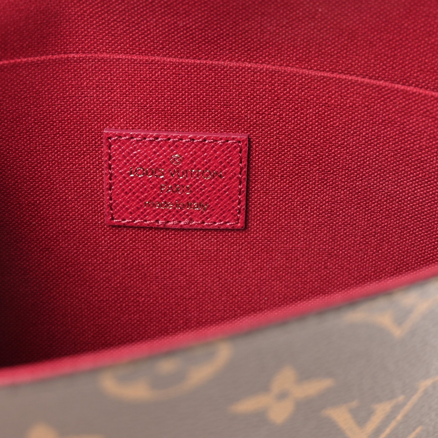 Monogram Pochette Felicie Chain Wallet Fuchsia