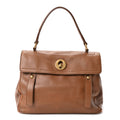 Calfskin Canvas Medium Muse Two Brown