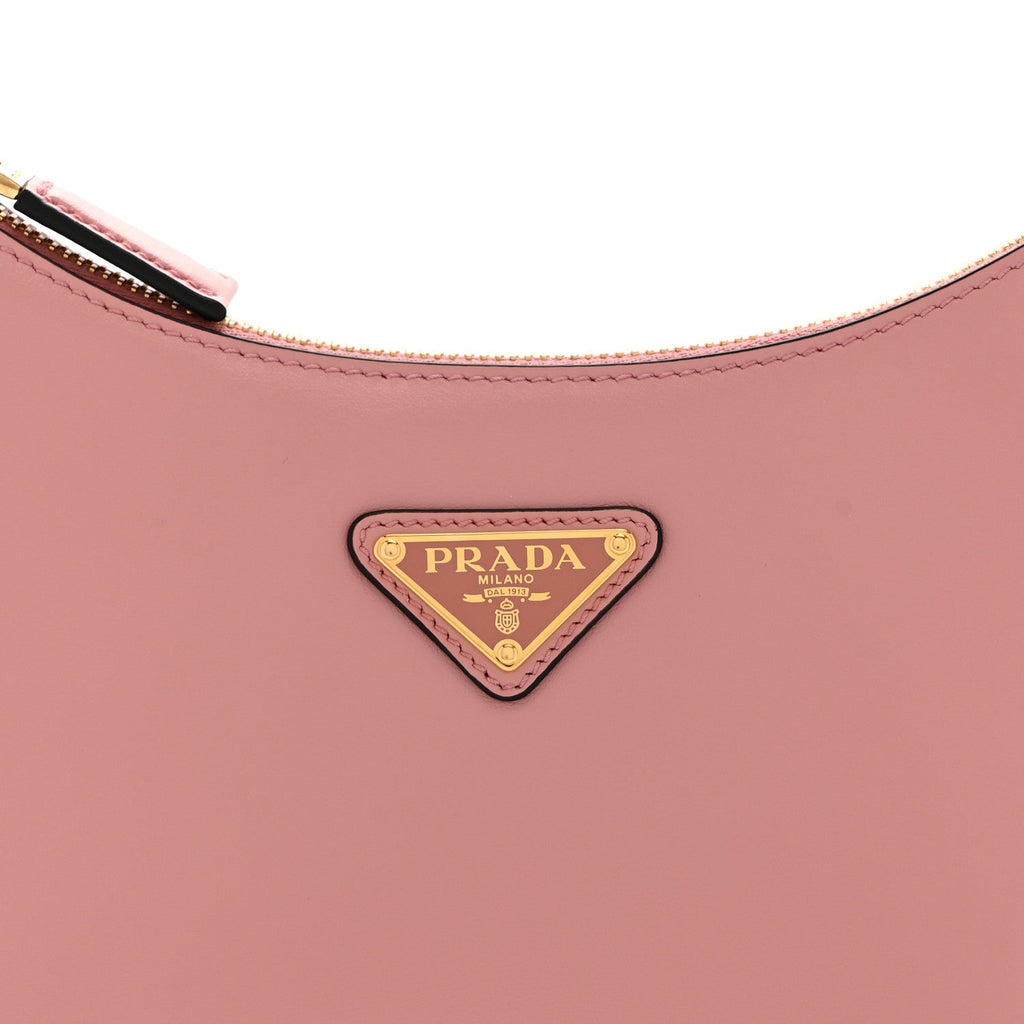Soft Calfskin Arque Shoulder Bag Alabastro