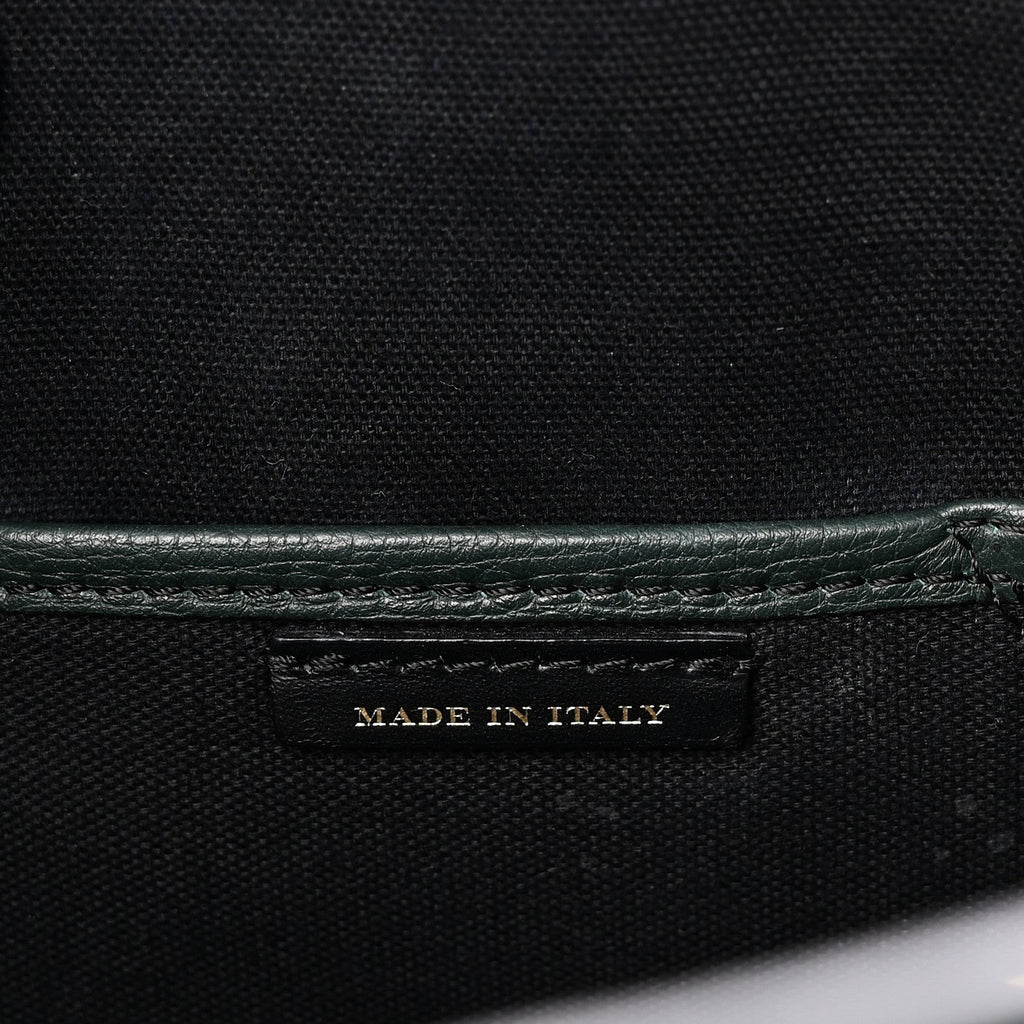 Derby Calfskin House Check Large Banner Tote Dark Bottle Green