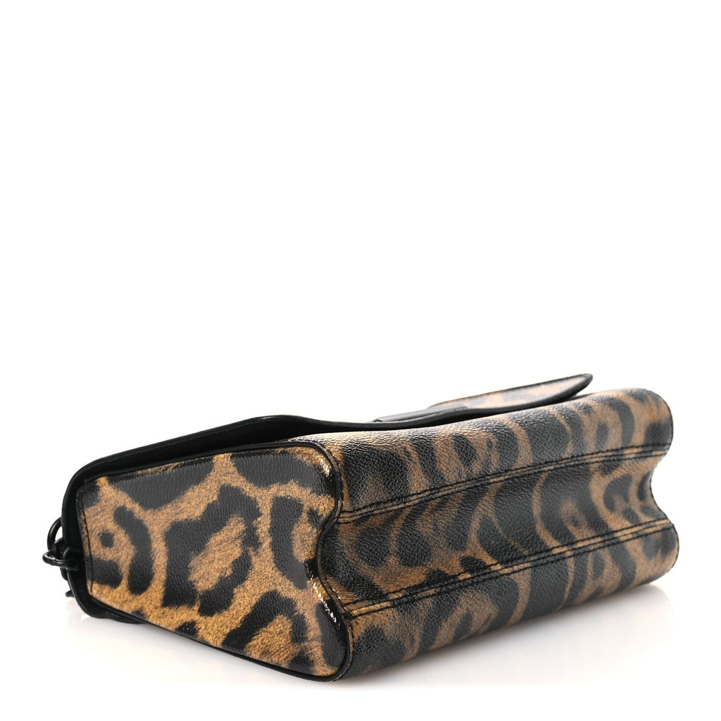 Calfskin Wild Animal Print Twist Shoulder Bag MM