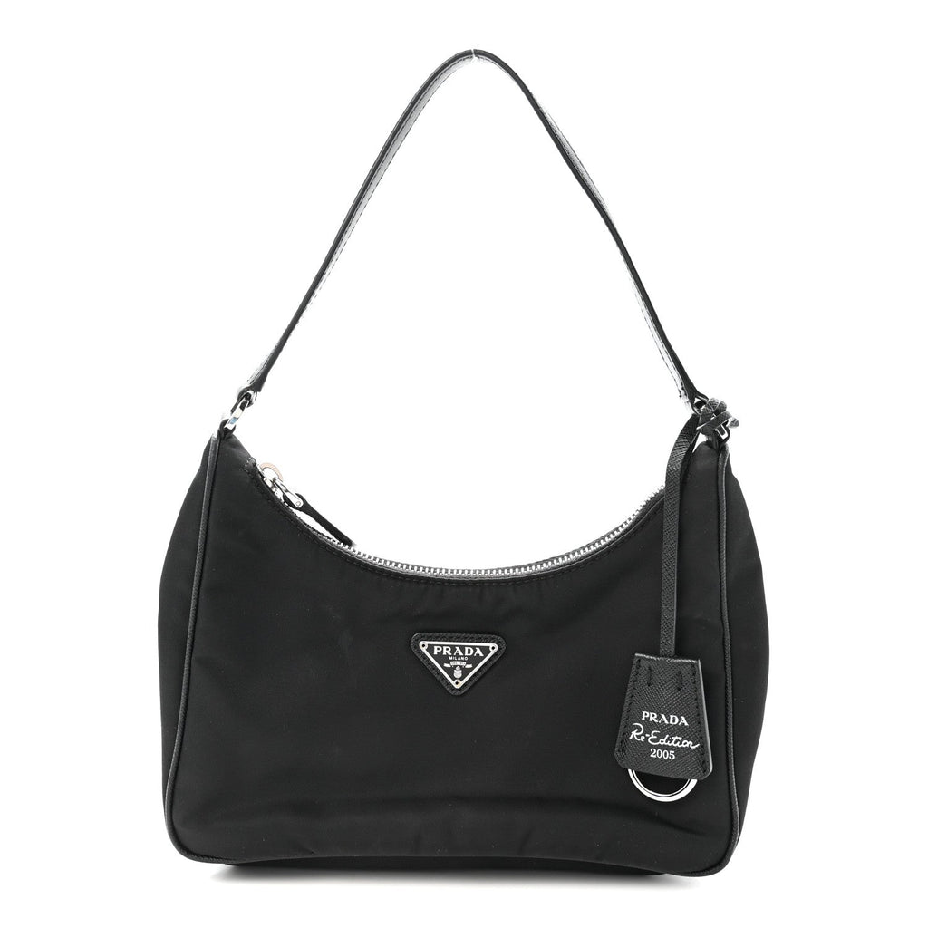 Tessuto Nylon Saffiano Mini Re-Edition 2005 Bag Black