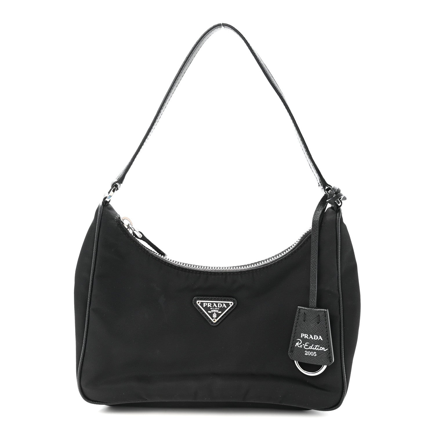 Tessuto Nylon Saffiano Mini Re-Edition 2005 Bag Black