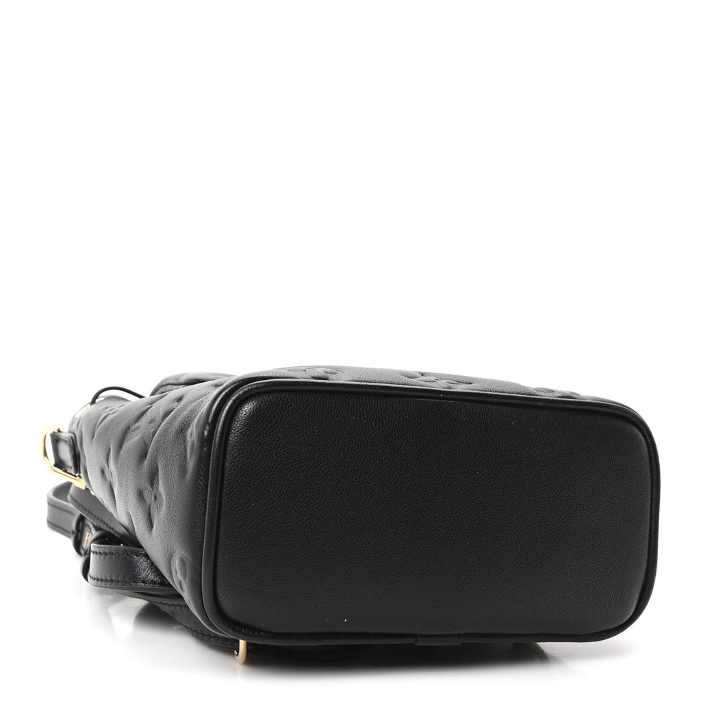 Lambskin Embossed Monogram Coussin Mini Backpack Black