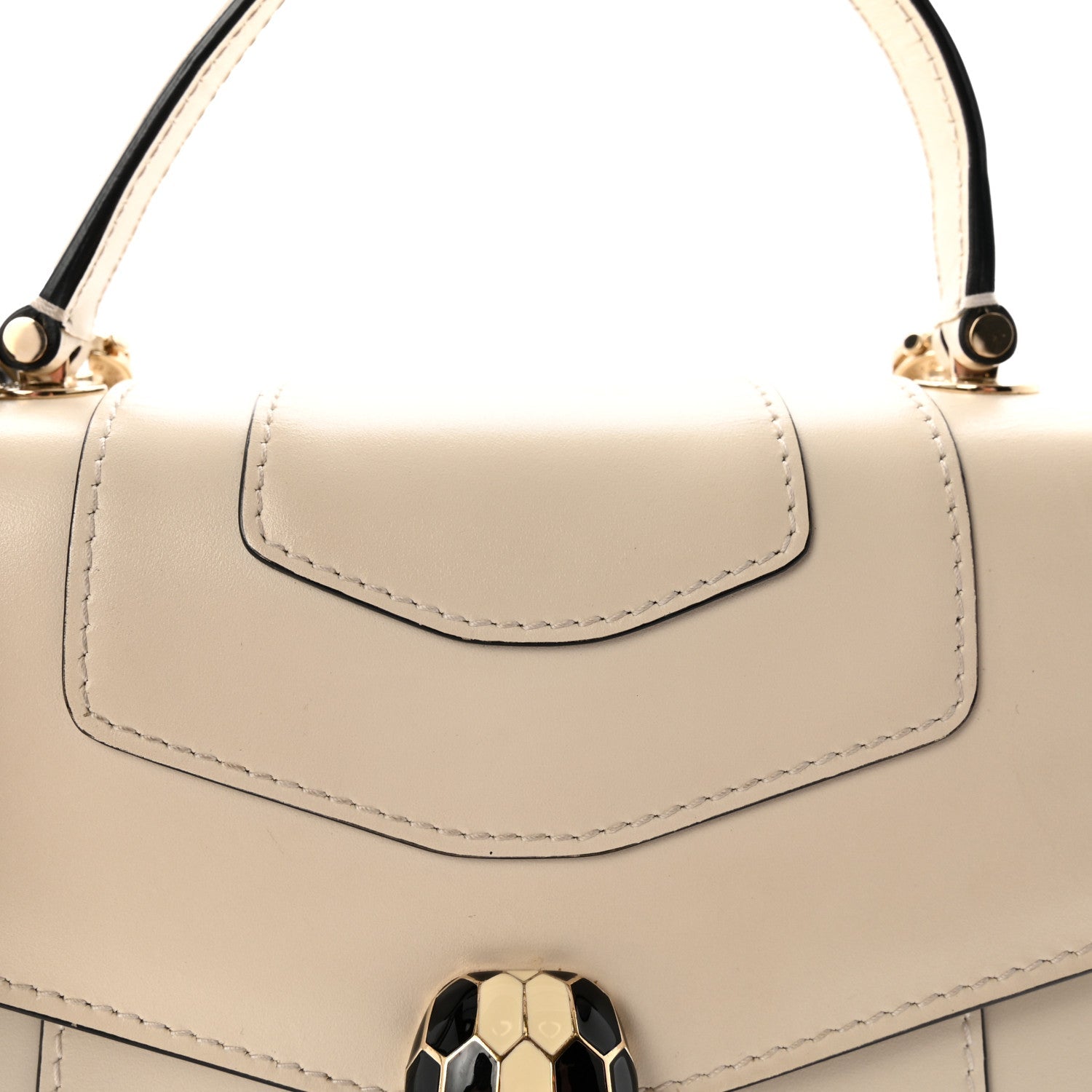Calfskin Serpenti Forever Top Handle White