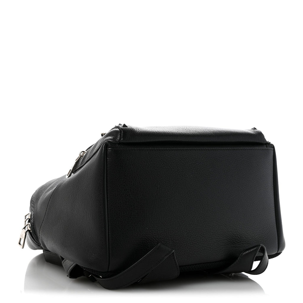 Grained Calfskin Rockstud Backpack Black