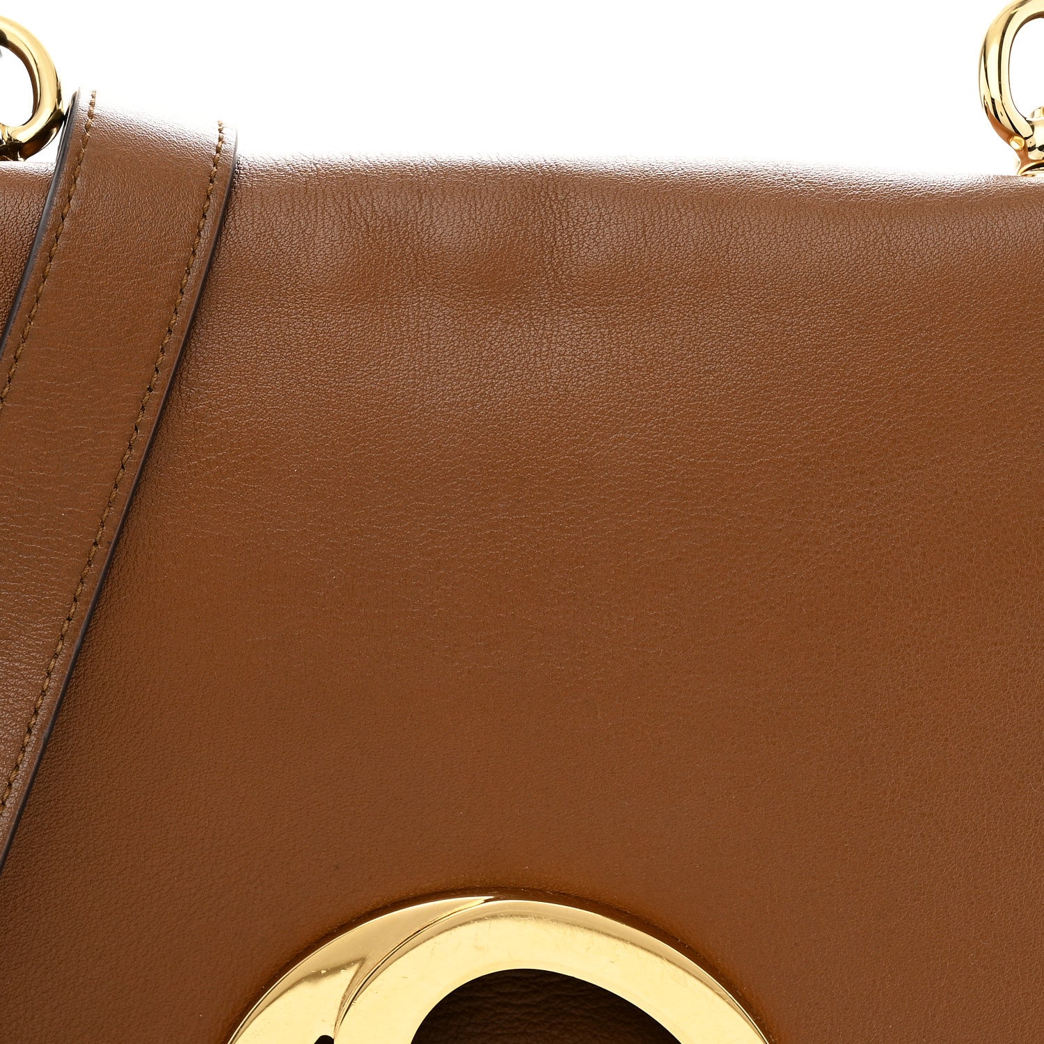 Roxy Calfskin Web Medium Blondie Shoulder Flap Bag Cuir