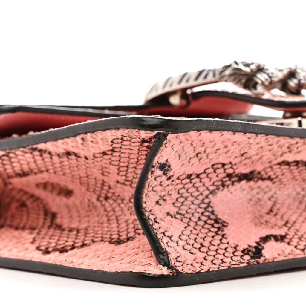 Snakeskin Enamel Mini Dionysus Shoulder Bag Pastel Pink