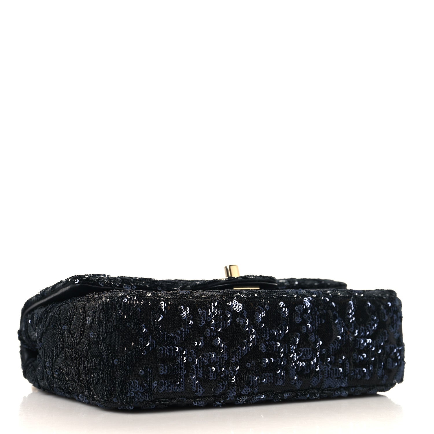 Sequin Quilted Small Single Flap Black