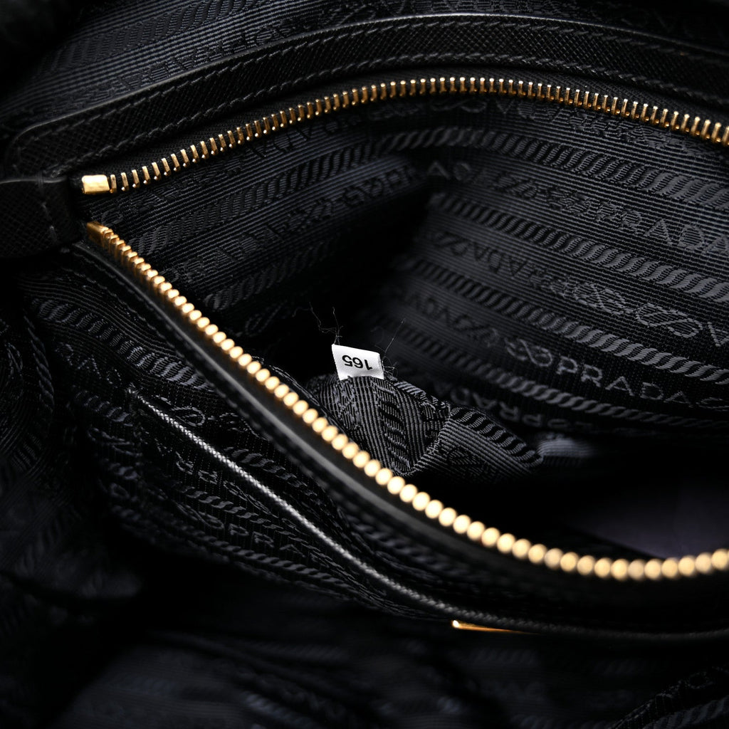 Saffiano Tessuto Nylon Shopping Tote Black