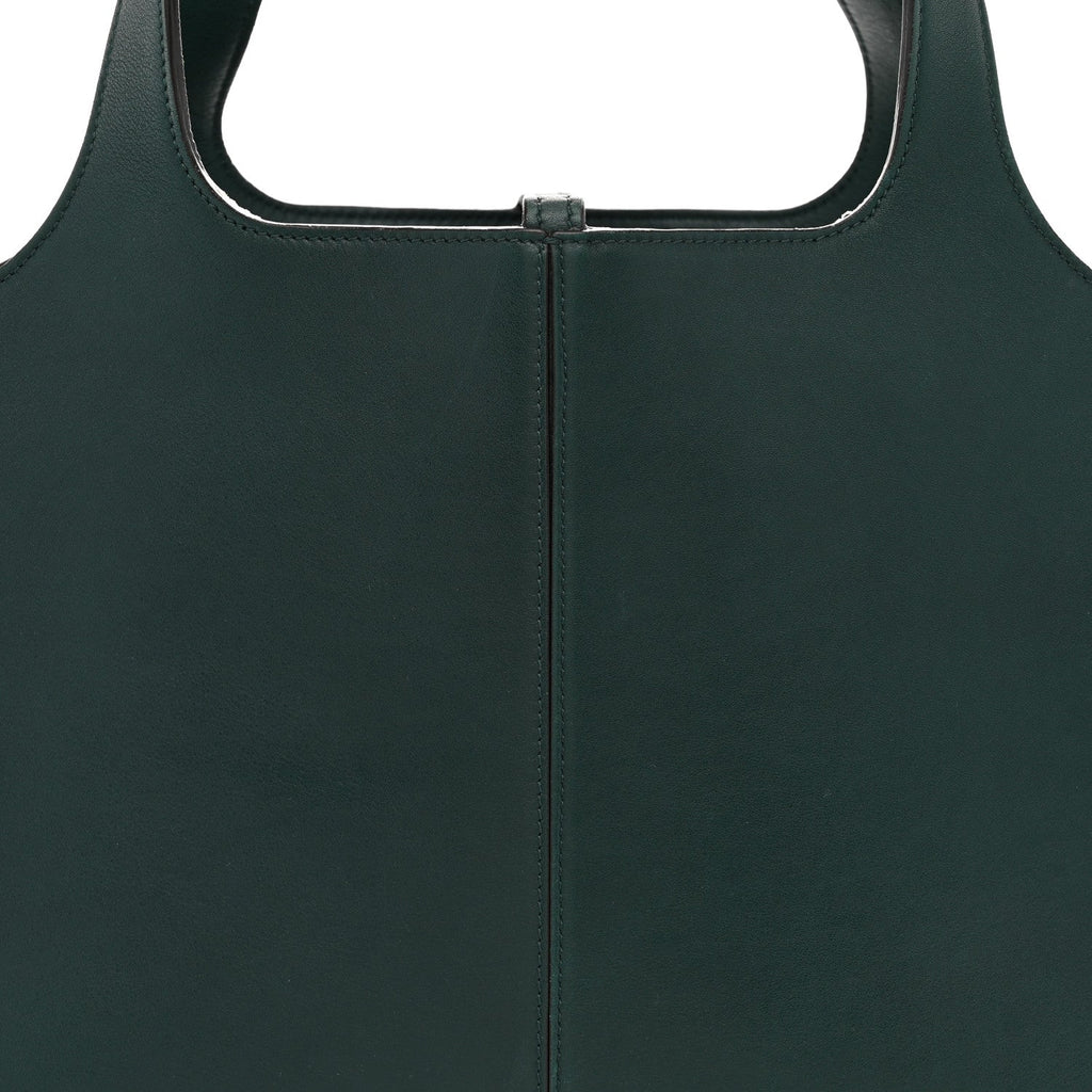 Smooth Calfskin Medium Tri-Fold Bag Bottle Green