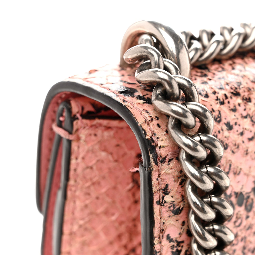 Snakeskin Enamel Mini Dionysus Shoulder Bag Pastel Pink