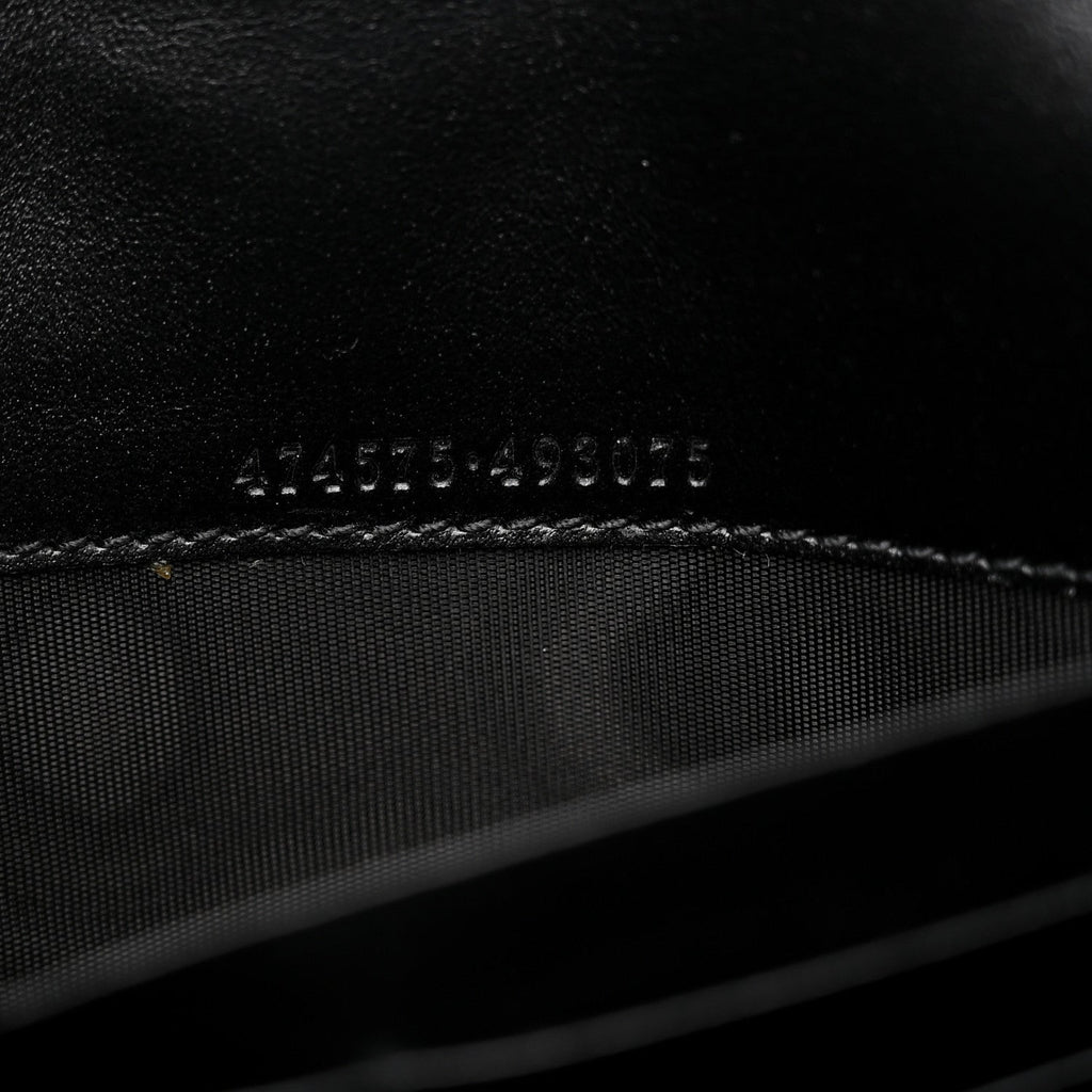 Calfskin Matelasse GG Marmont Chain Wallet Black