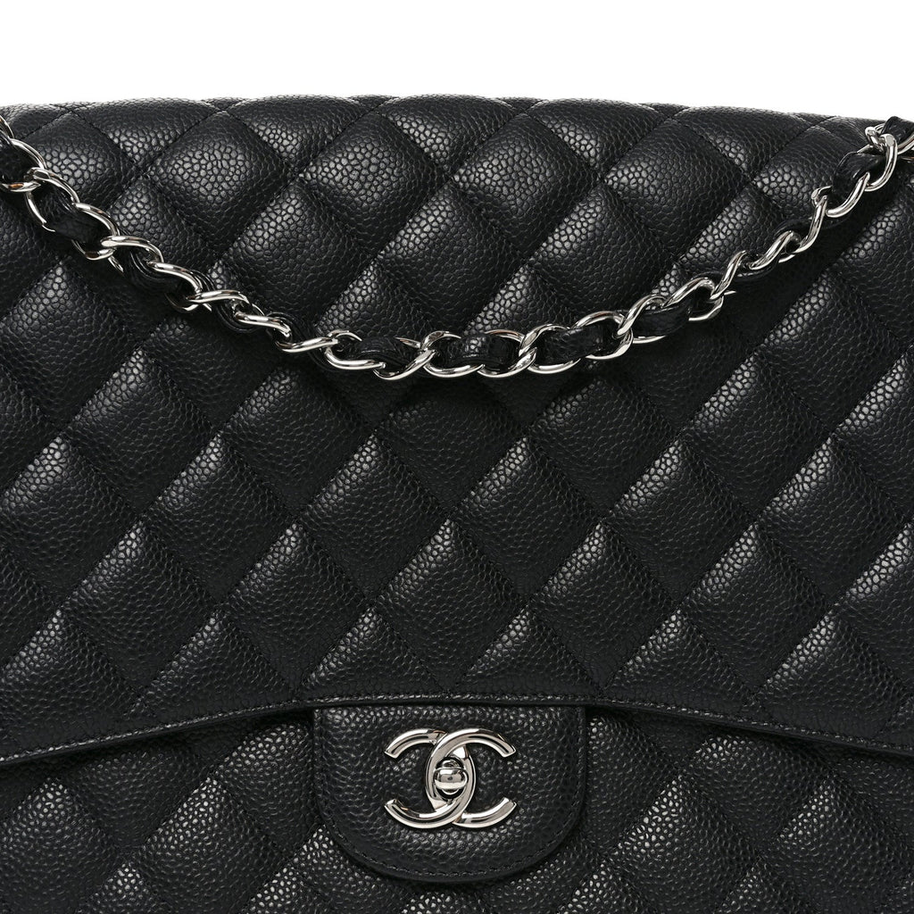 Caviar Quilted Maxi Single Flap Black