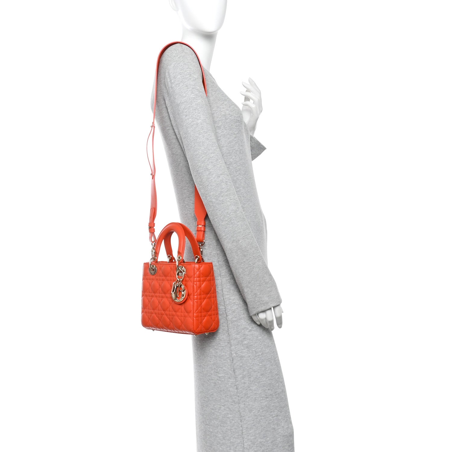 Lambskin Cannage Small My ABCDior Lady Dior Orange