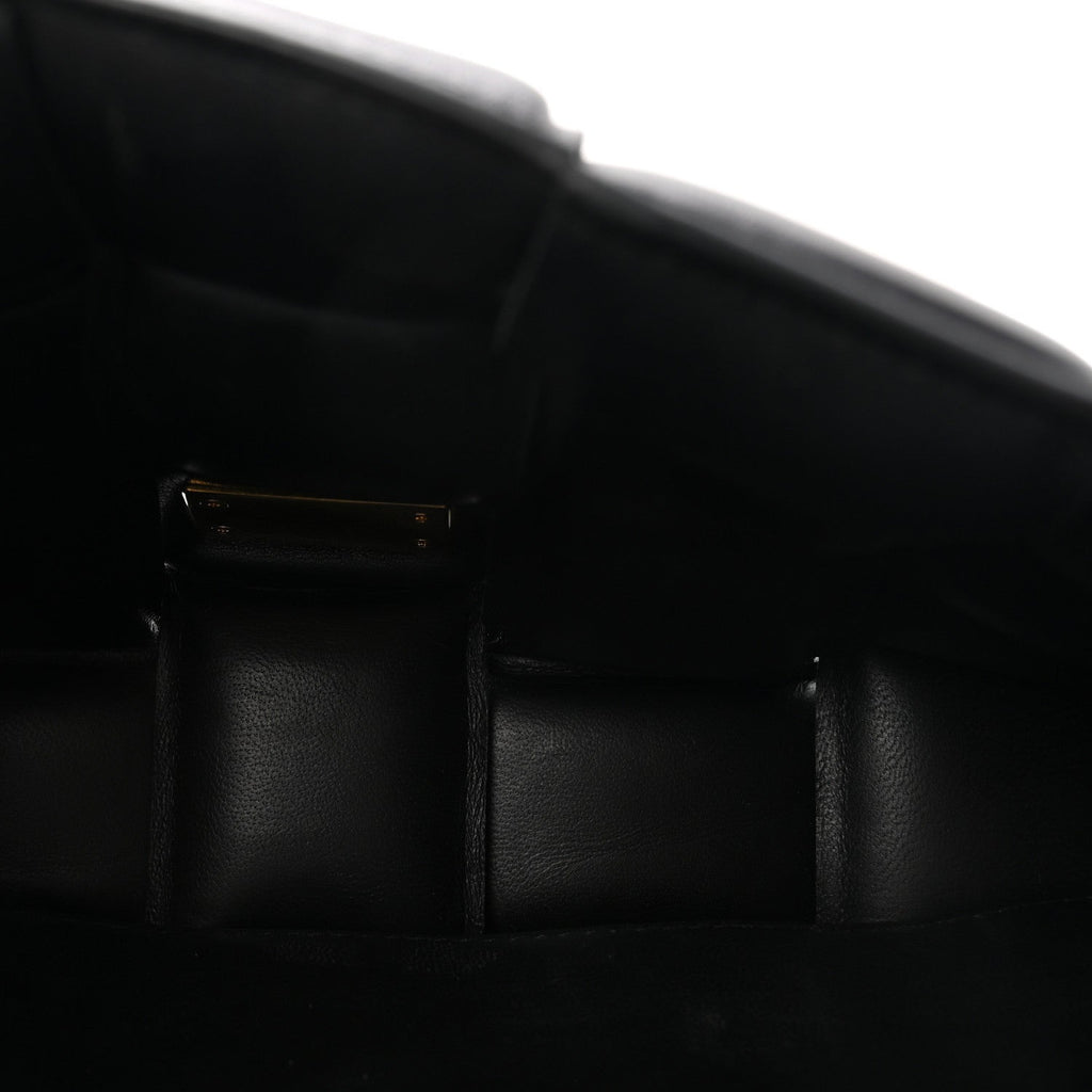 Lambskin Maxi Intreccio Padded Chain Cassette Crossbody Bag Black