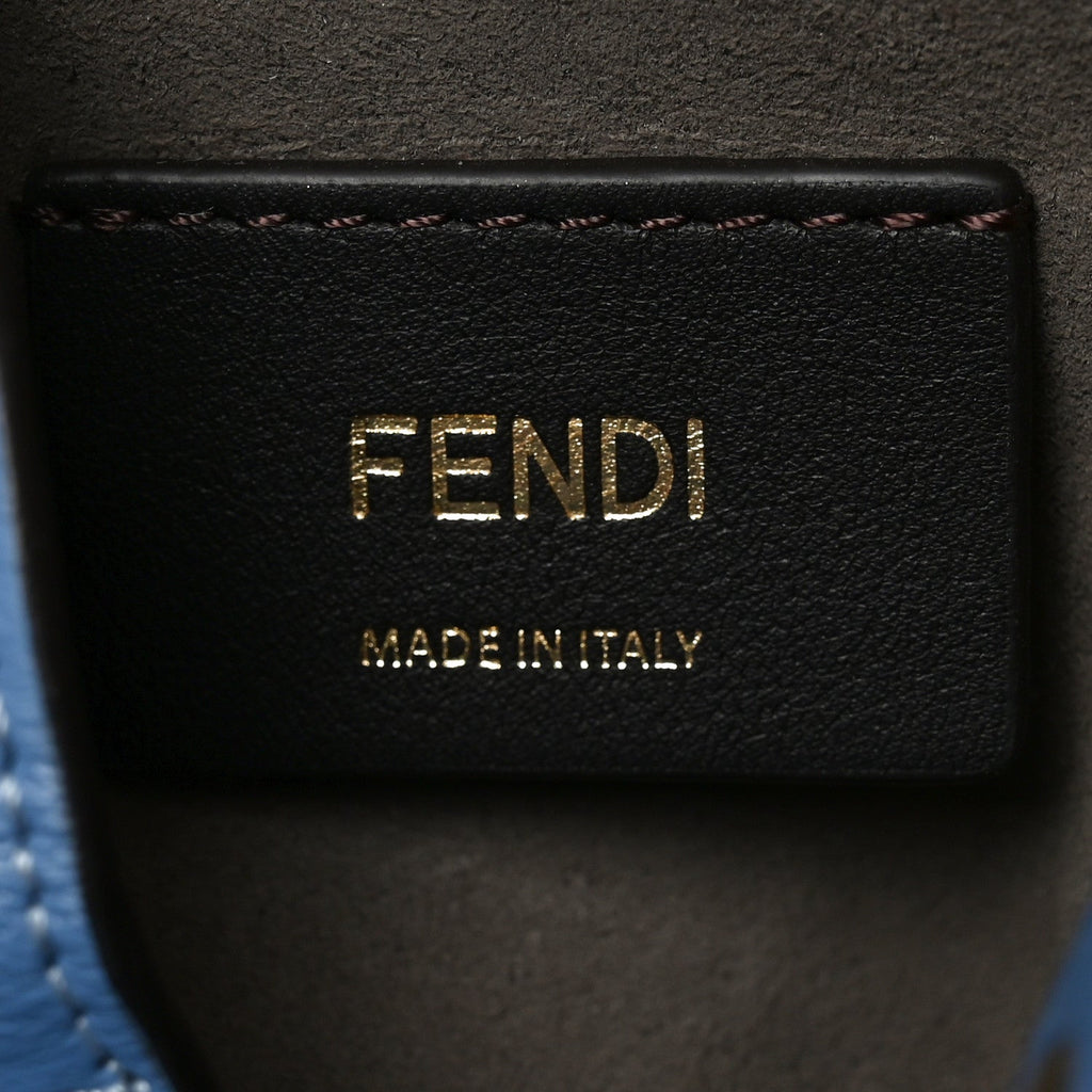 Vitello Liberty F is Fendi FF 1974 Embossed Mini Mon Tresor Bucket Bag Nebula