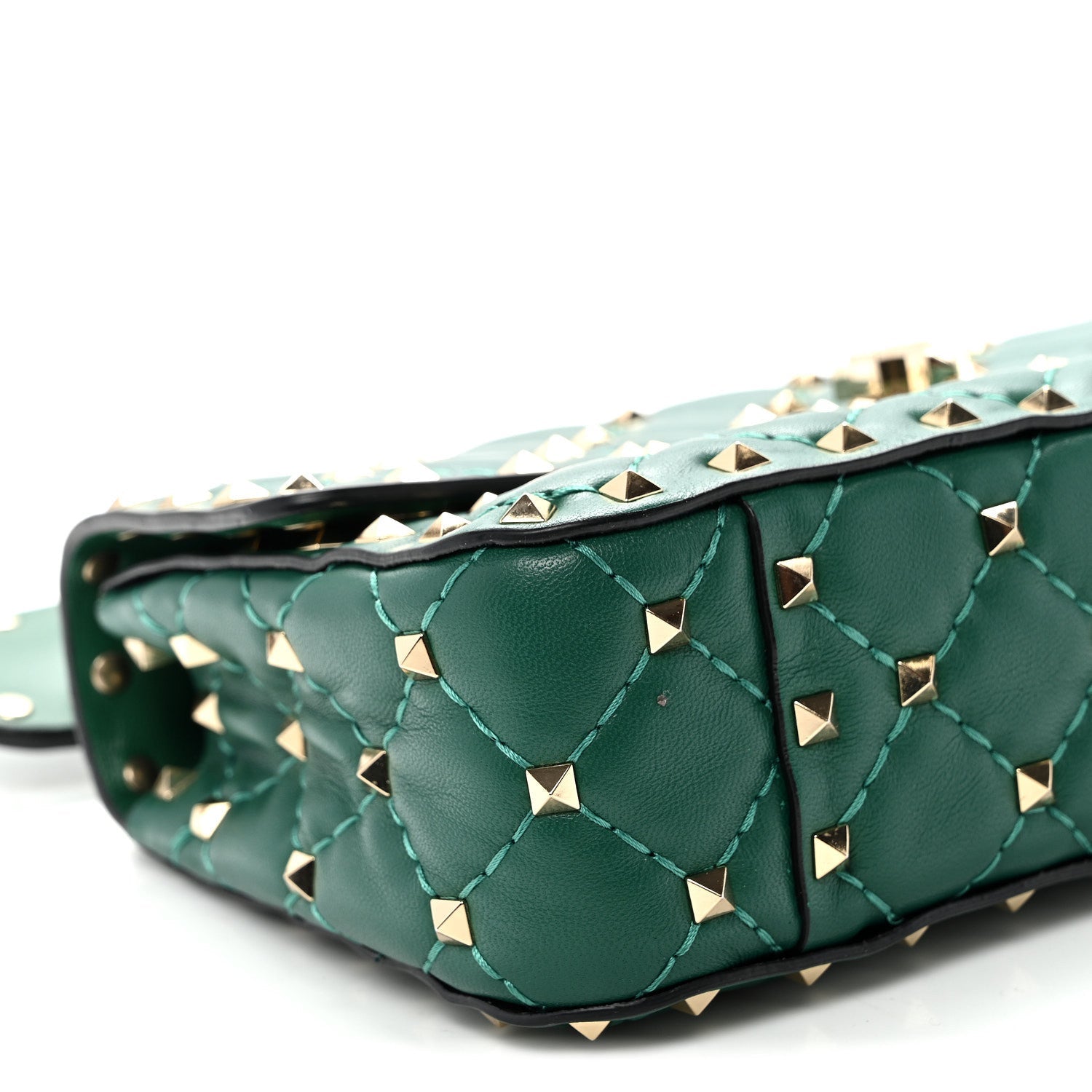 Nappa Small Rockstud Spike Shoulder Bag Gea Green