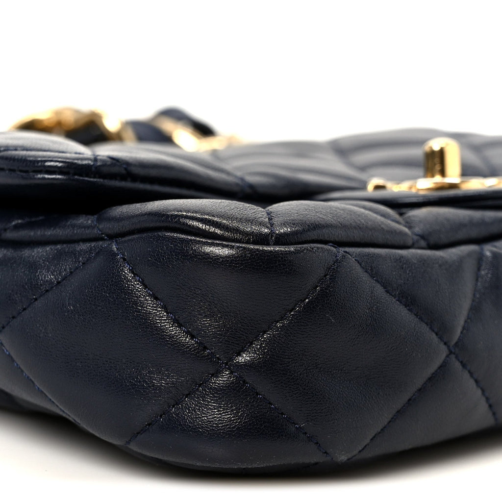 Lambskin Quilted Small Funky Town Flap Blue