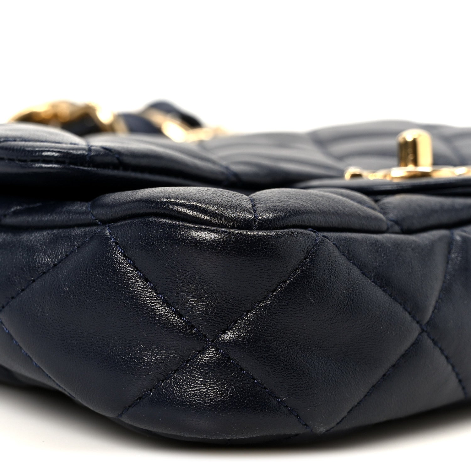 Lambskin Quilted Small Funky Town Flap Blue