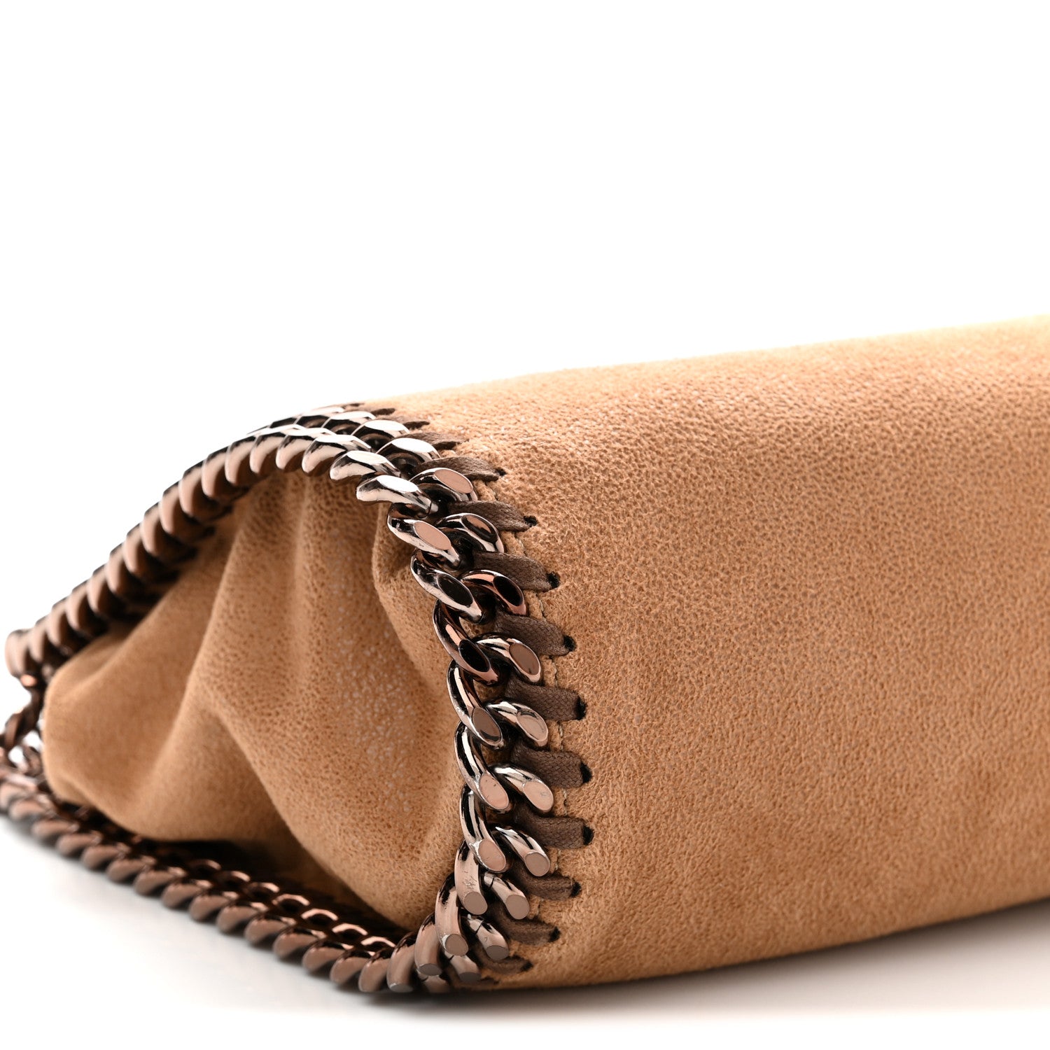 Shaggy Deer Mini Falabella Fold Over Tote Camel