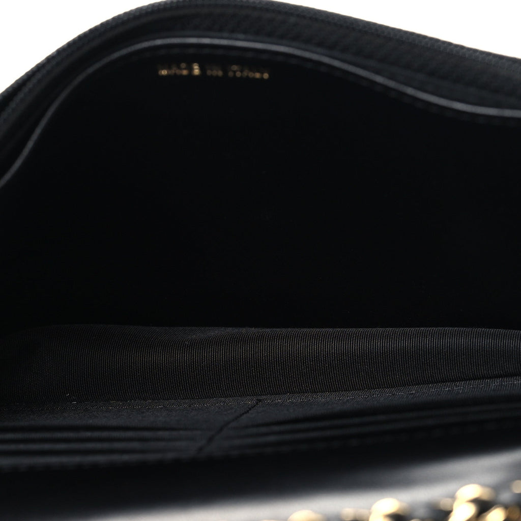 Lambskin Quilted Trendy CC Wallet On Chain WOC Black