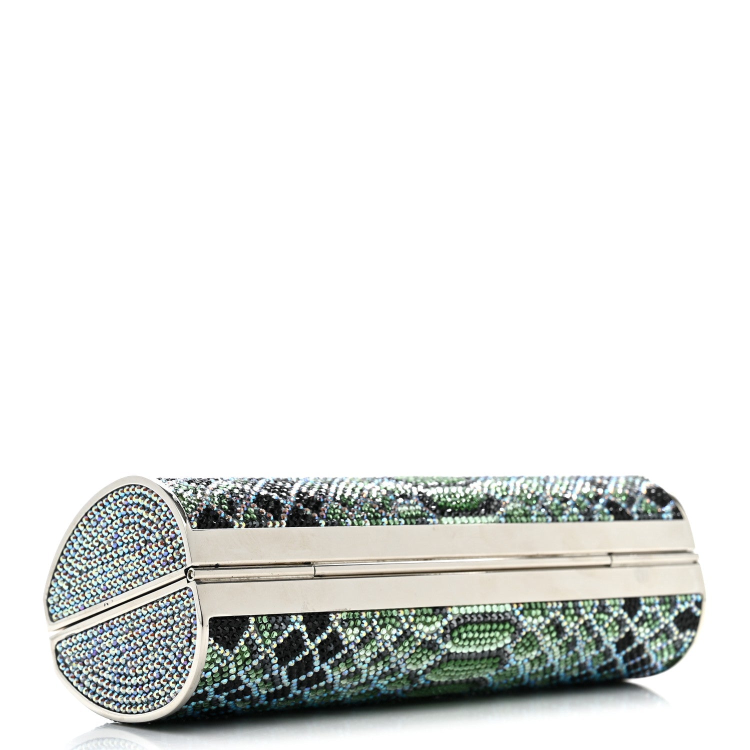 Swarovski Crystal Scales Minaudiere Clutch Blue Multicolor