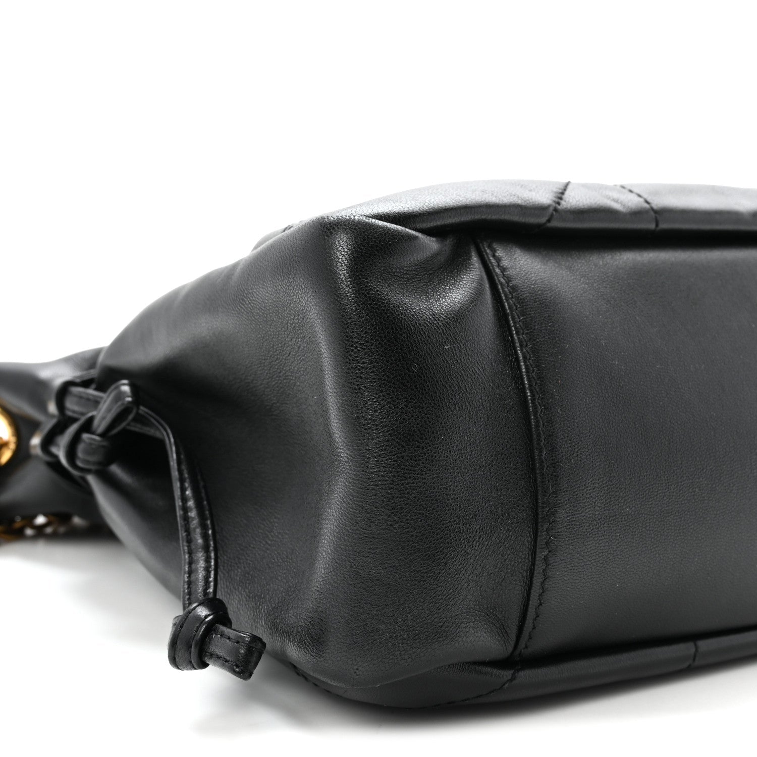 Lambskin Matelasse Monogram Medium Jamie Shoulder Pouch Bag Black