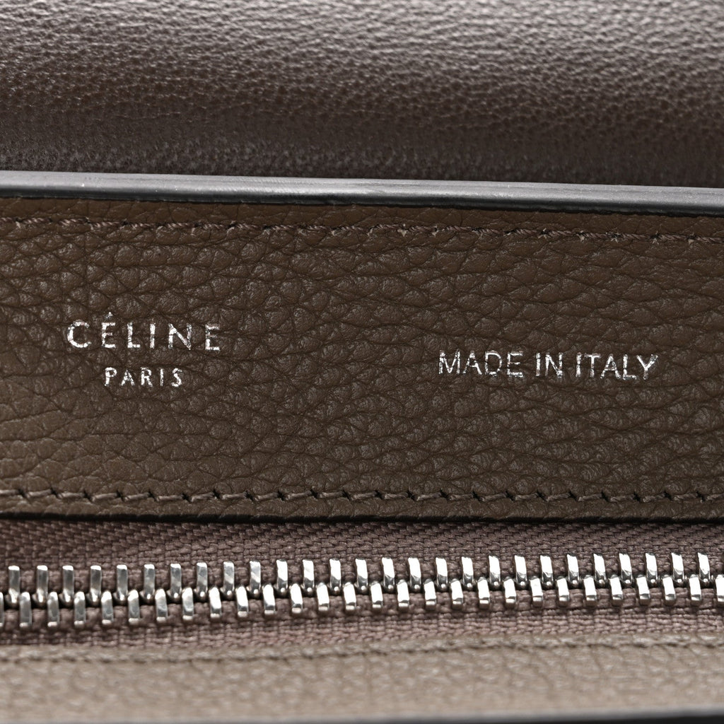 Drummed Calfskin Suede Medium Trapeze Souris