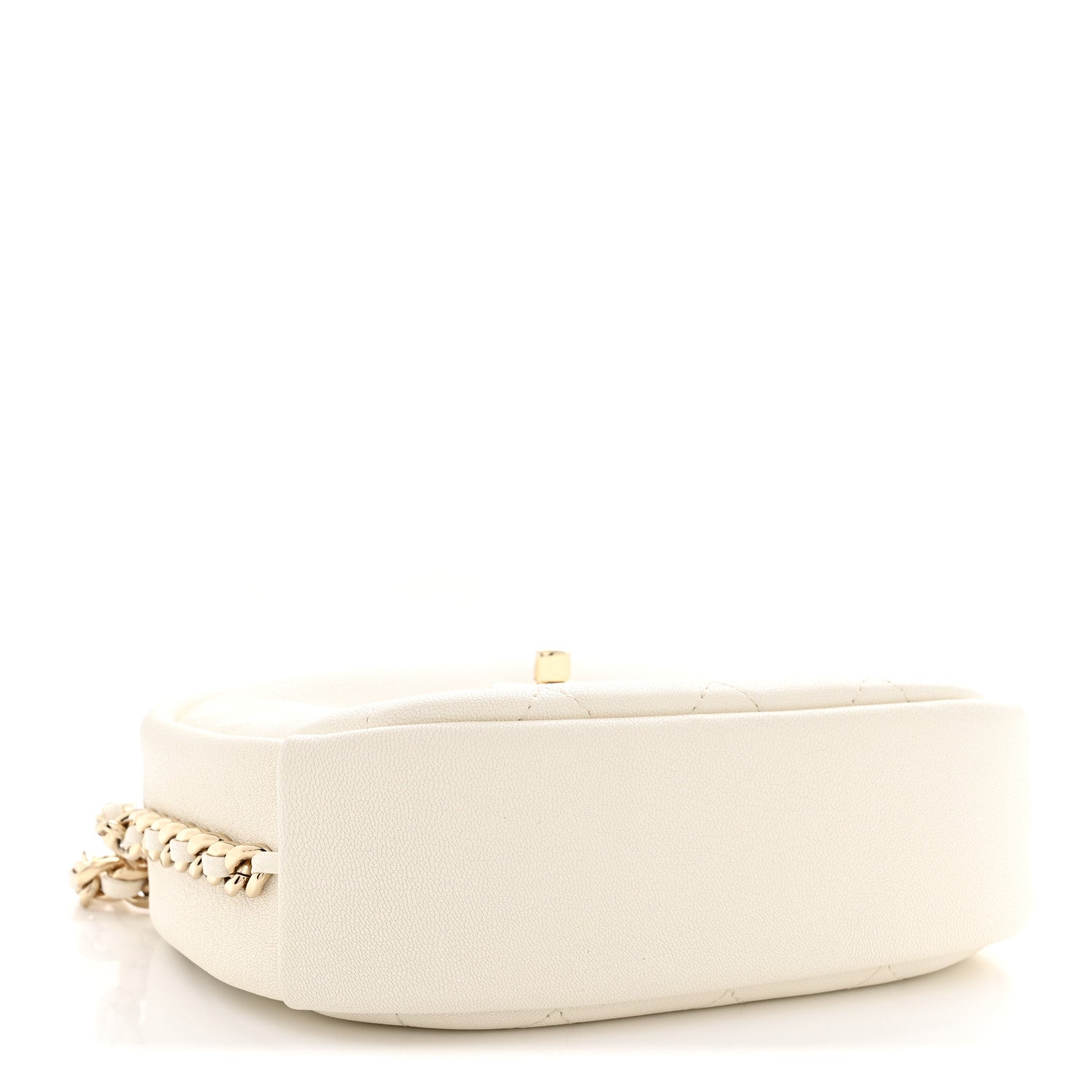 Goatskin Quilted Small Casual Trip Camera Case White