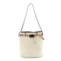 Calfskin Buckle Bag With Jeweled Belt White Black