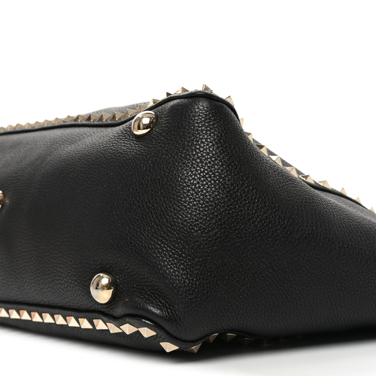 Vitello Medium Rockstud Tote Black