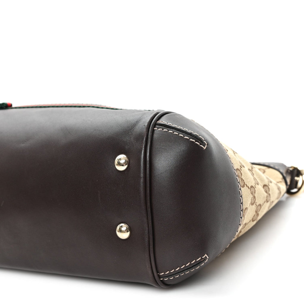 Monogram Web Mayfair Top Handle Satchel Dark Brown
