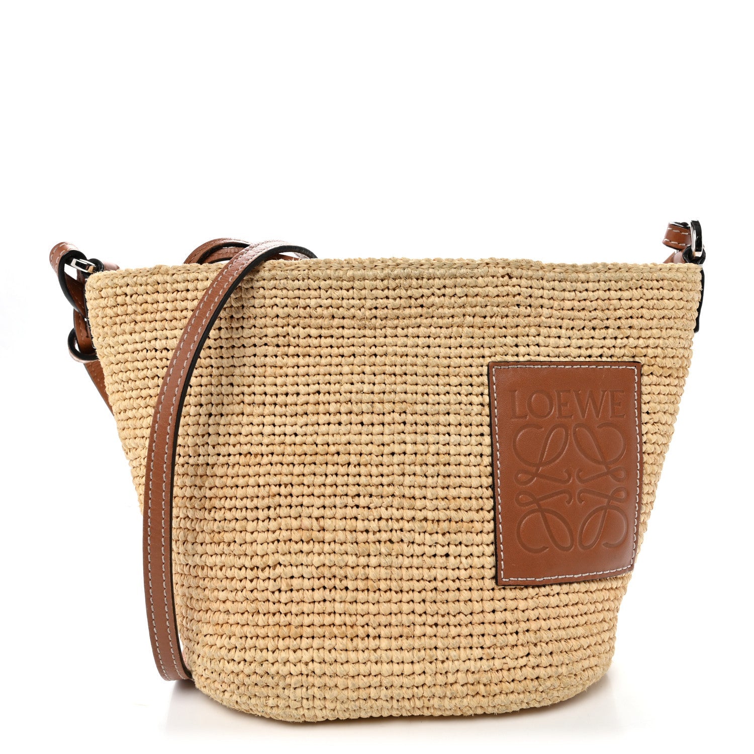Calfskin Raffia Paulas Ibiza Pochette Bag Natural Tan